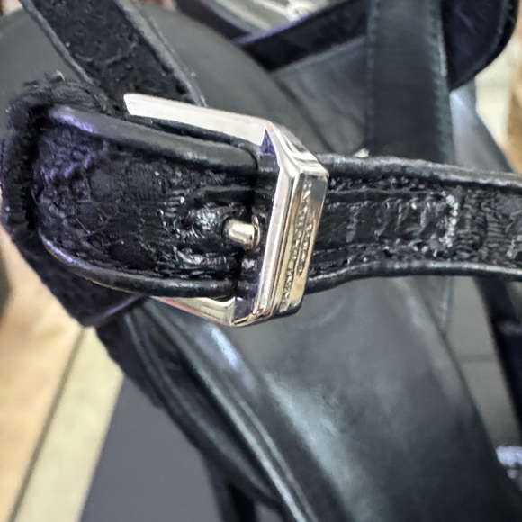 Saint Laurent Tribute Black Strappy Heels EUR 40 US 10 - Picture 8 of 13